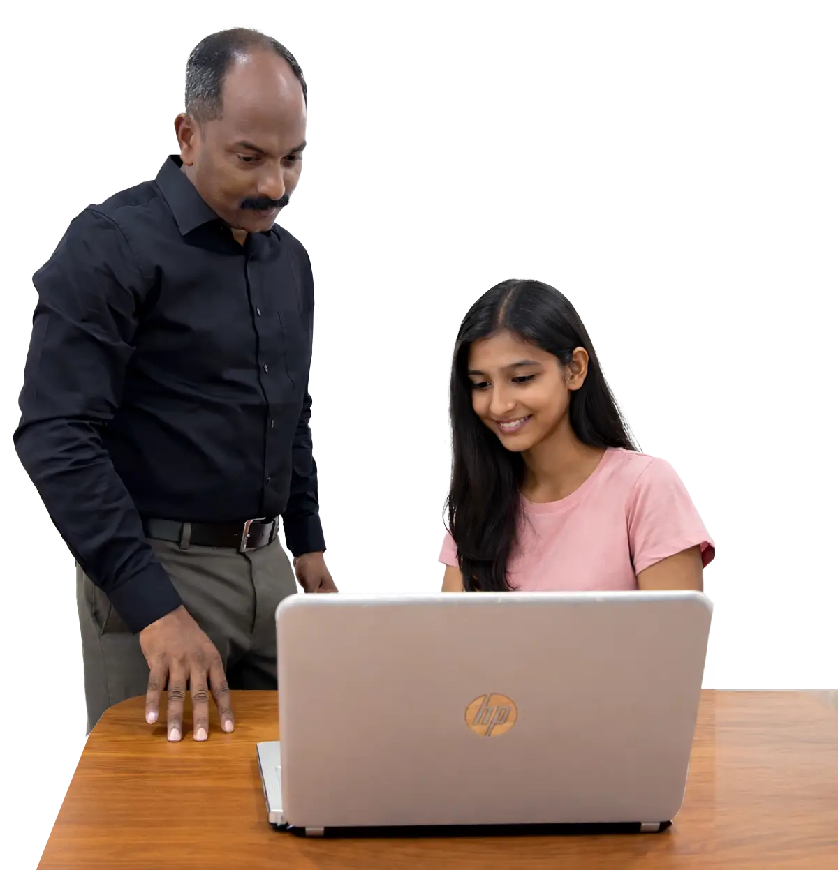 Python tutor teaching a student coding on a laptop in Thrissur