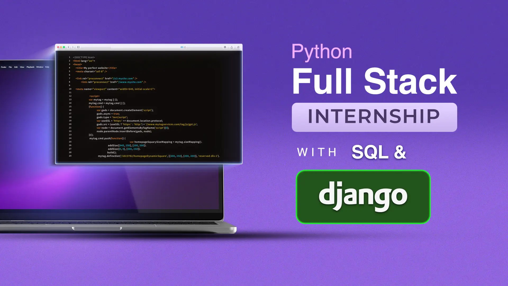 Python Full Stack Internship with Django and SQL for web development
